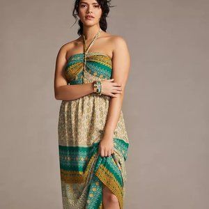 Anthropologie Tiny Twist Halter Maxi Dress